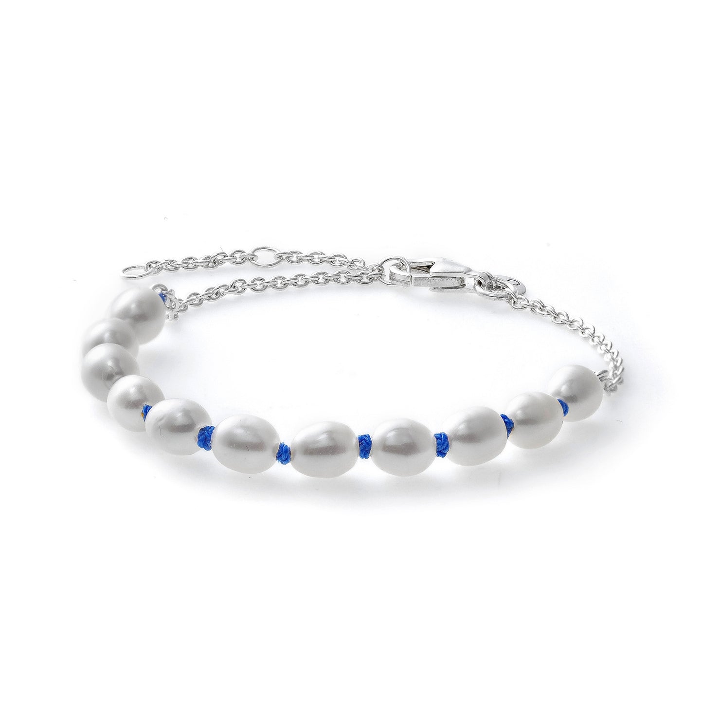 PANDORA JEWELS Mod. TREATED FRESHWATER CULTURED PEARL BLUE CORD - Size 16 ***SPECIAL PRICE***-0