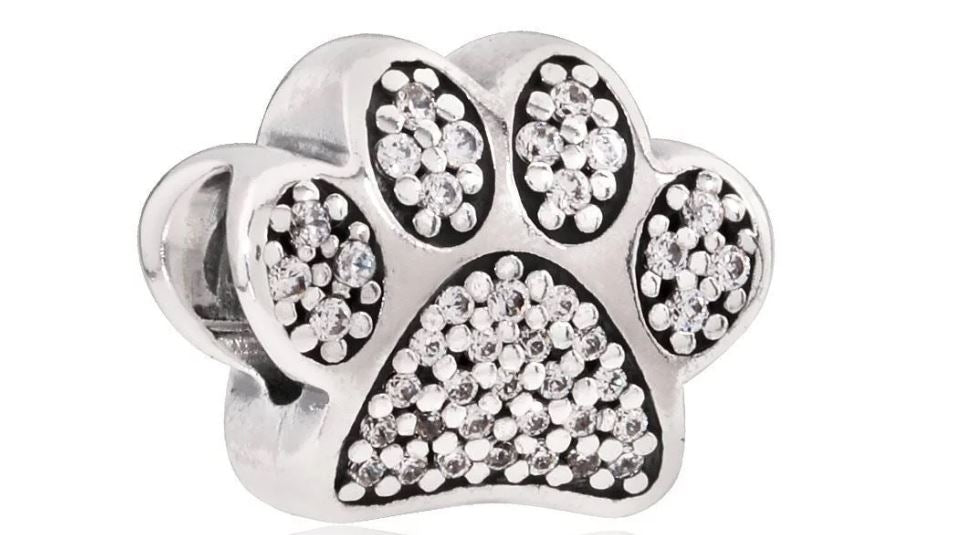PANDORA JEWELRY Mod. SPARKLING PAW PRINT & HEART-0