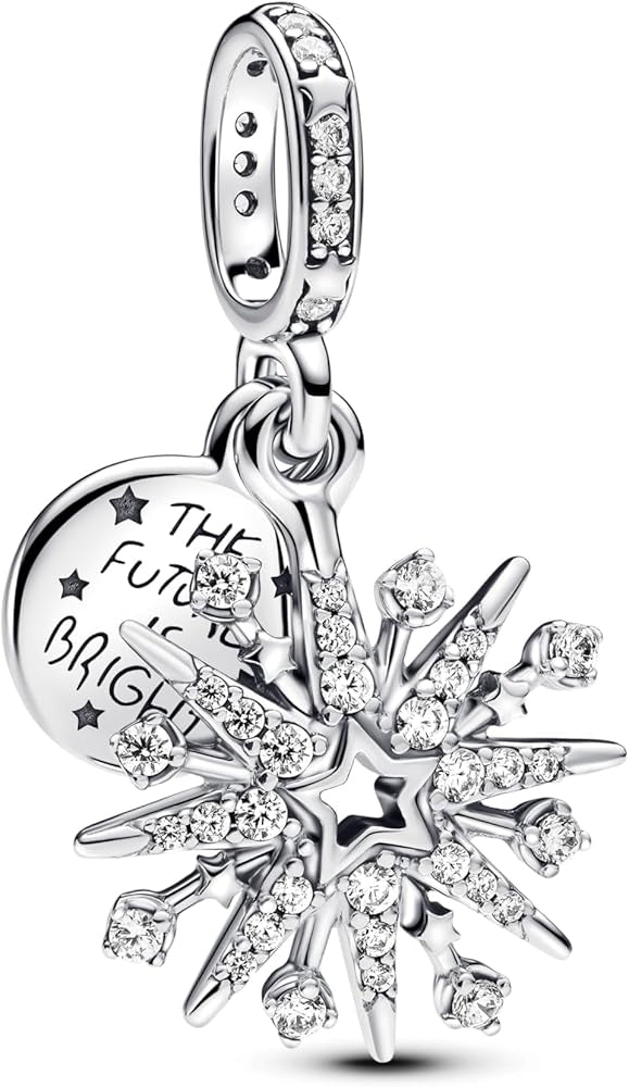 PANDORA CHARMS Mod. SPARKLING FIREWORK DOUBLE DANGLE-0