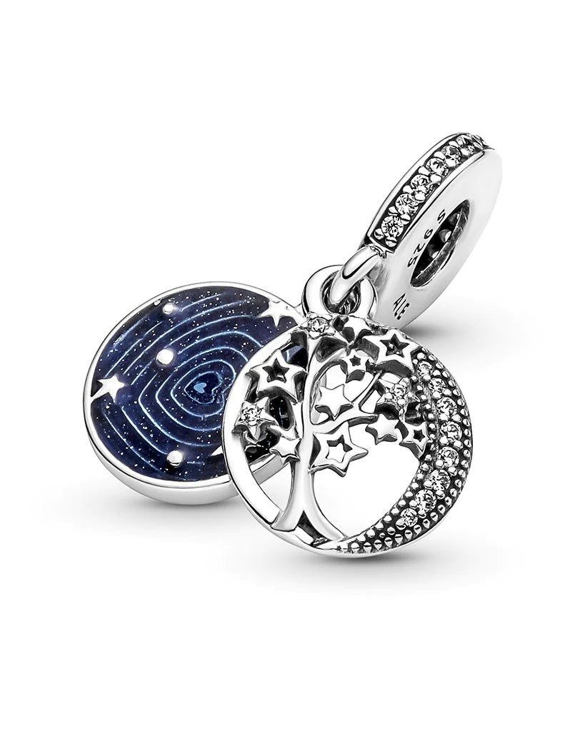PANDORA CHARMS Mod. TREE & GALAXY MOON-0