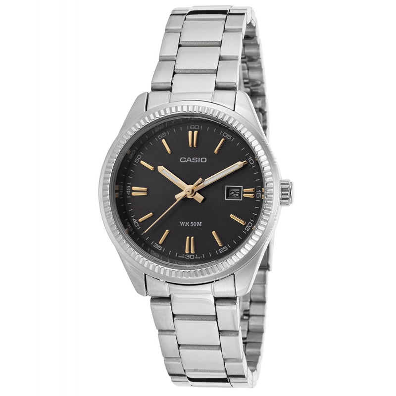 CASIO COLLECTION Mod. LADY DATE - BLACK, GOLD INDEXES-0