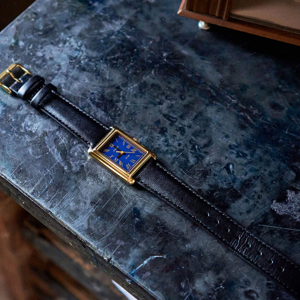 CASIO COLLECTION Mod. LADY TANK, GOLD, LEATHER - BLUE-1
