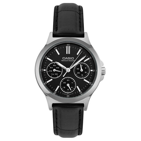 CASIO COLLECTION Mod. LADY MULTIFUNCTION, LEATHER - BLACK-0