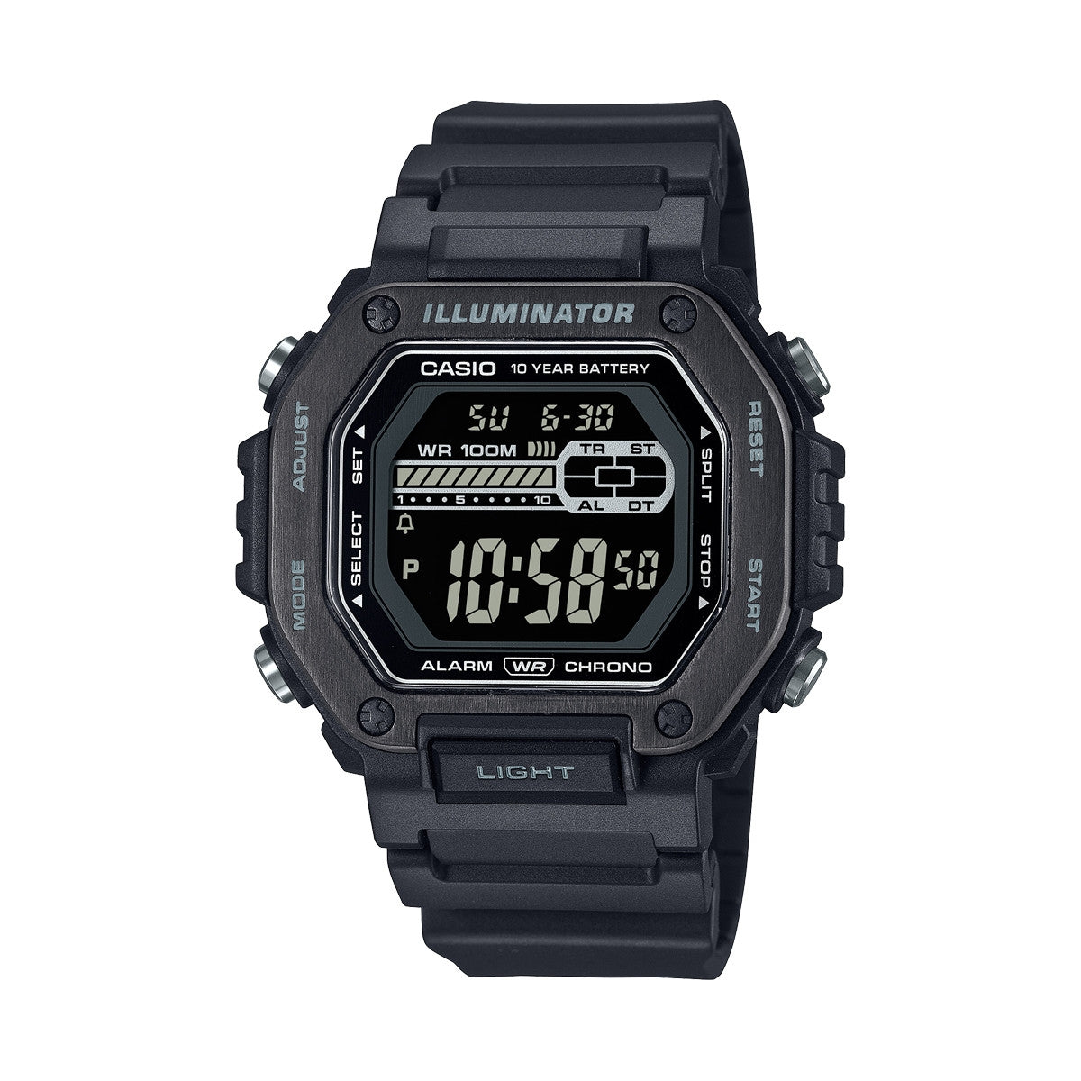 CASIO SPORT Mod. OVERSIZE BLACK - ILLUMINATOR 10 YEARS BATTERY-0