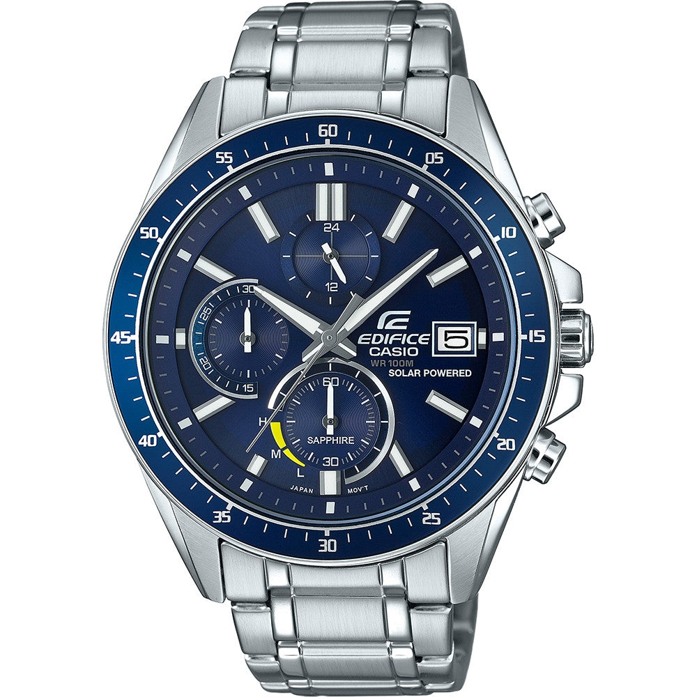 CASIO EDIFICE SLIM Mod. SOLAR POWERED CHRONOGRAPH - BLUE-0