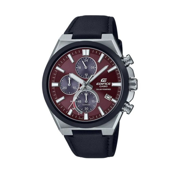 CASIO EDIFICE Mod. SPORT CHRONOGRAPHSOLAR POWERED, LEATHER- RED ***SPECIAL PRICE***-0