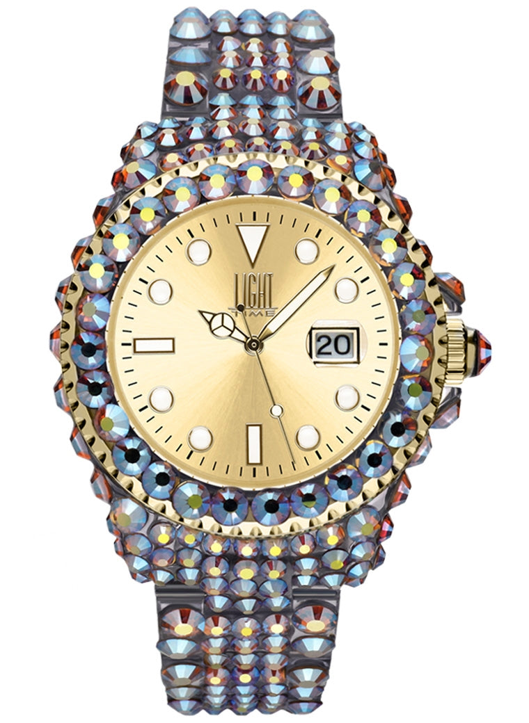 LIGHT TIME Mod. MEDITERRANEO - Full Strass / Gold-0