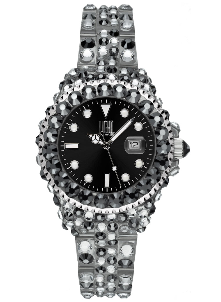 LIGHT TIME Mod. MEDITERRANEO - Full Strass / Black-0