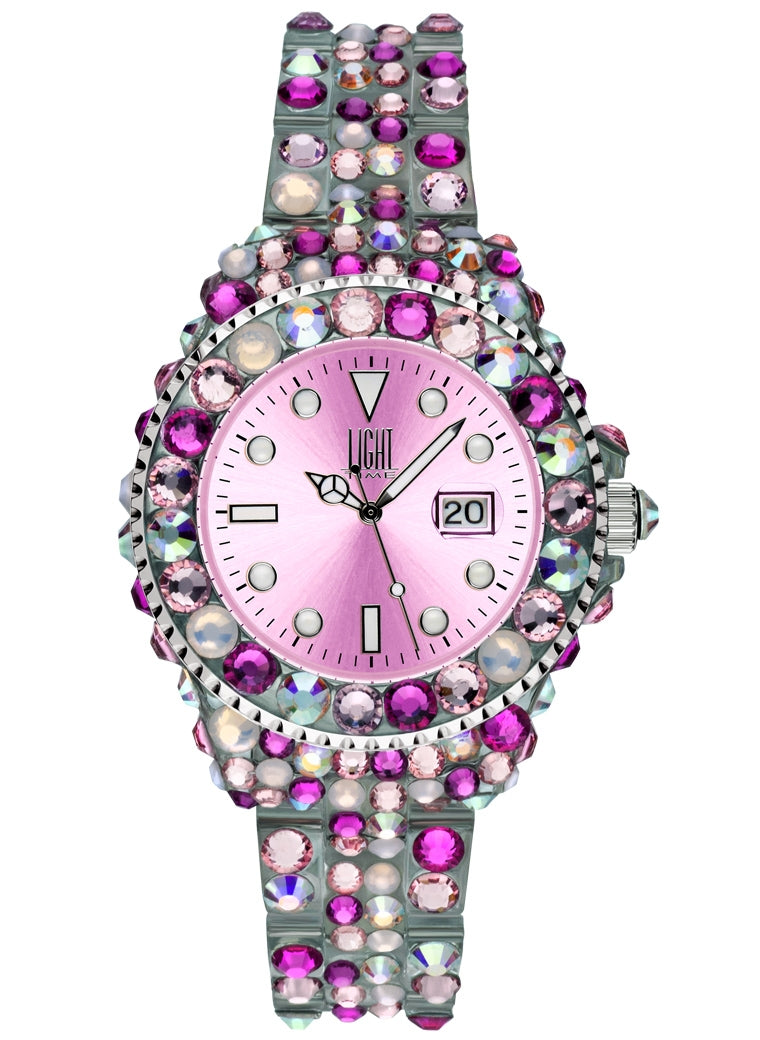 LIGHT TIME Mod. MEDITERRANEO - Full Strass / Pink-0