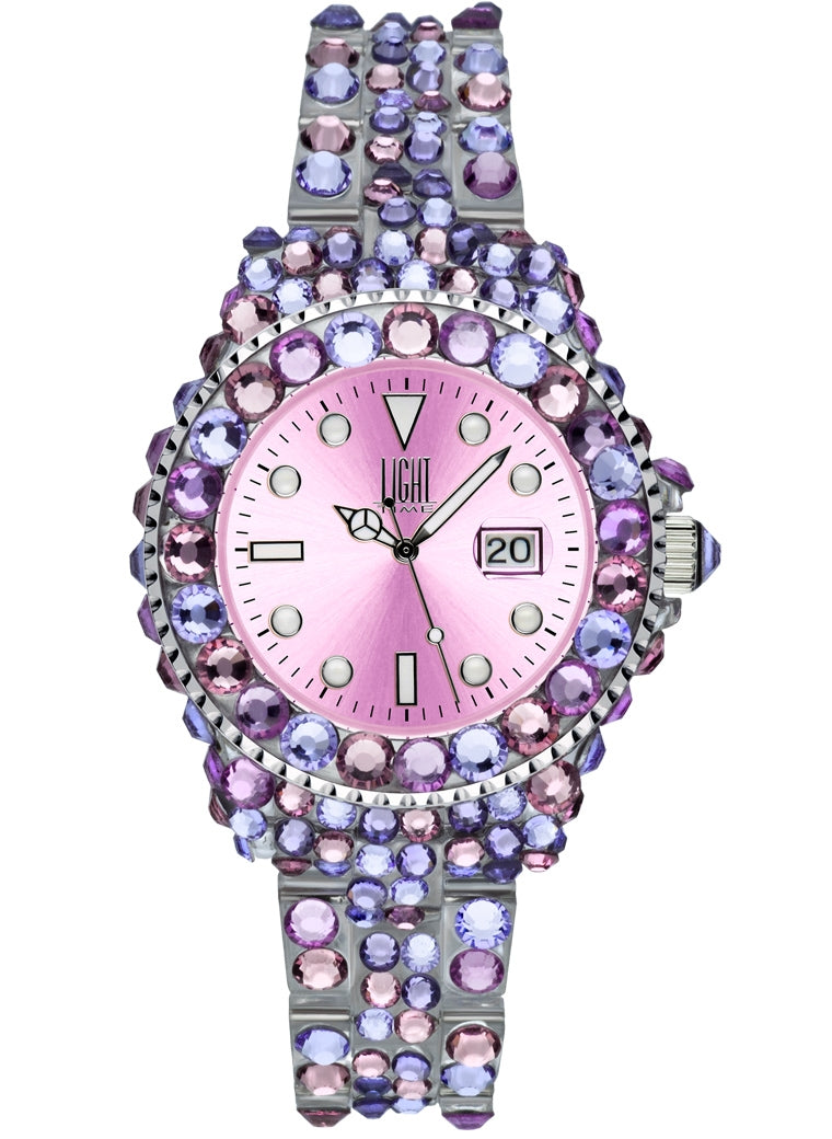 LIGHT TIME Mod. MEDITERRANEO - Full Strass / Pink-0