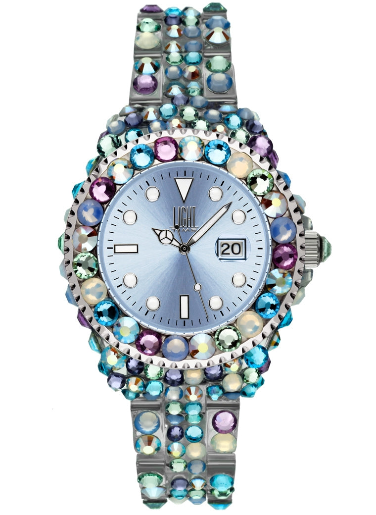 LIGHT TIME Mod. MEDITERRANEO - Full Strass / Light Blue-0