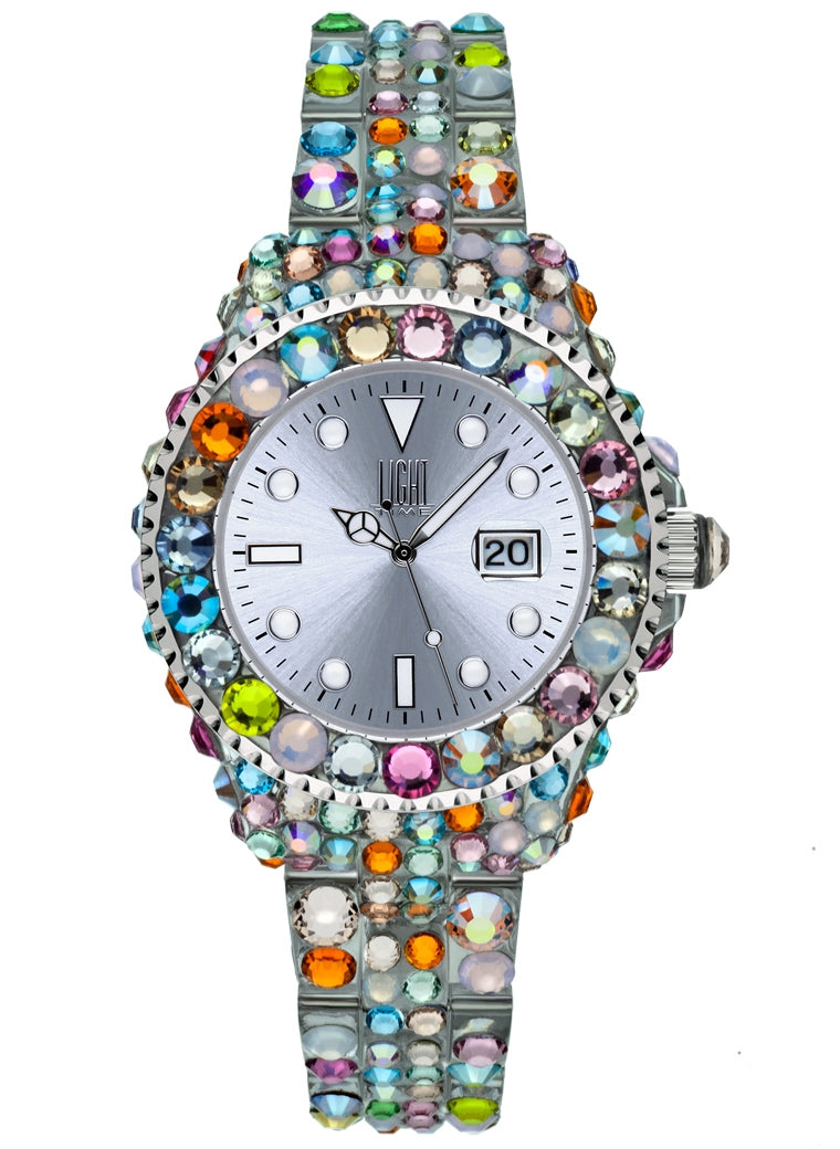 LIGHT TIME Mod. MEDITERRANEO - Full Strass / Silver-0