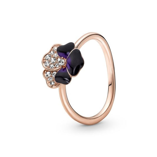 PANDORA JEWELS Mod. DEEP PURPLE PANSY FLOWER - RING - Size 54 ***SPECIAL PRICE***-0