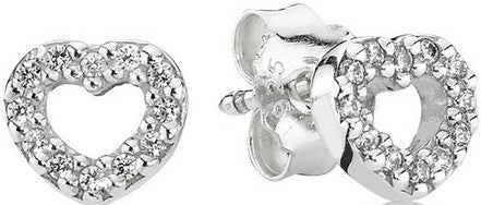 PANDORA JEWELS Mod. CUBIC ZIRCONIA  SILVER STUD EARRINGS-0