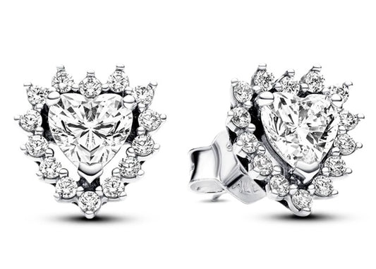 PANDORA JEWELS Mod. SPARKLING HEART HALO STUD-0
