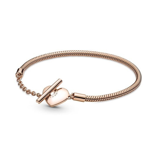 PANDORA JEWELS Mod. MOMENTS HEART T-BAR SNAKE CHAIN - Size 18 ***SPECIAL PRICE****-0