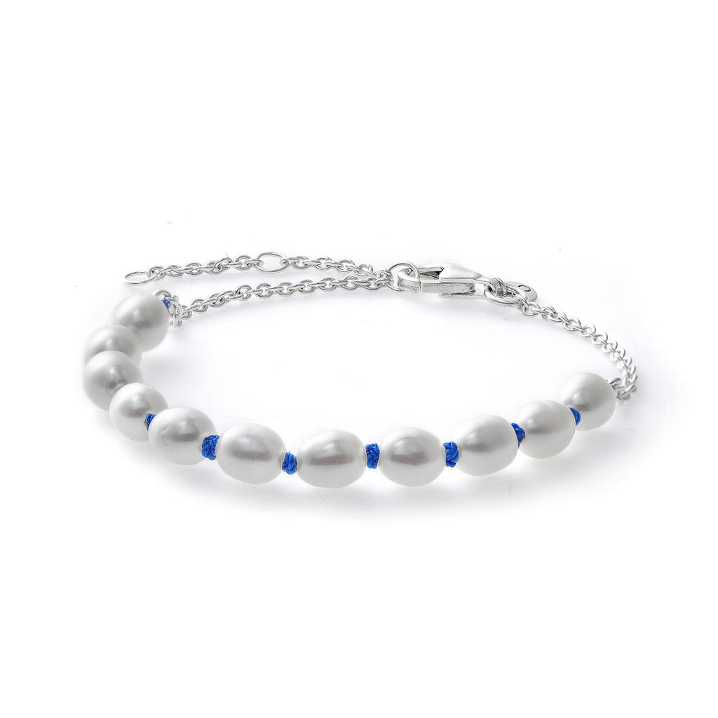 PANDORA JEWELS Mod. TREATED FRESHWATER CULTURED PEARL BLUE CORD - Size 16 ***SPECIAL PRICE***-0