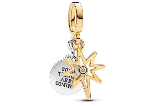 PANDORA CHARMS Mod. ENGRAVABLE NORTH STAR LAB-GROWN DIAMOND DANGLE-0