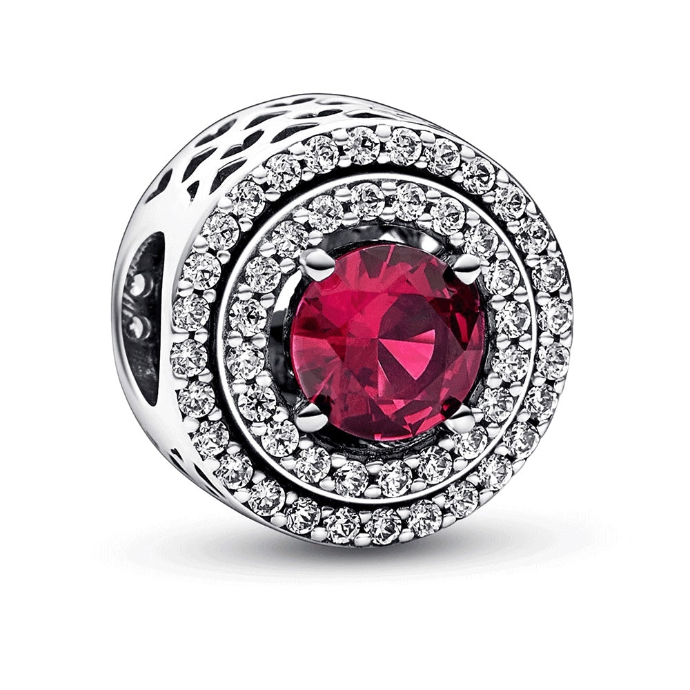 PANDORA CHARMS Mod. RED SPARKLING LEVELLED ROUND