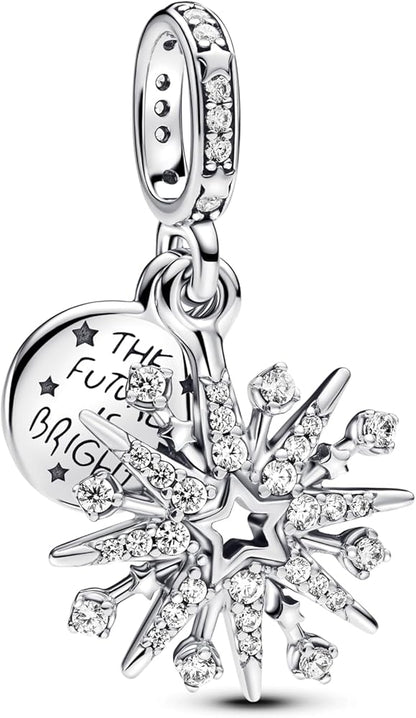 PANDORA CHARMS Mod. SPARKLING FIREWORK DOUBLE DANGLE-0
