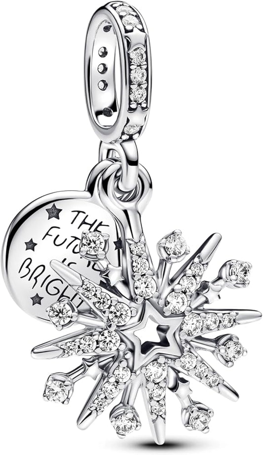 PANDORA CHARMS Mod. SPARKLING FIREWORK DOUBLE DANGLE-0