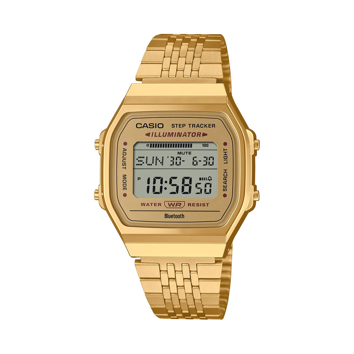 CASIO VINTAGE Mod. BLUETOOTH®  SMARTPHONE LINK - GOLD - built-in accelerometer senses body movements + steps counter-0