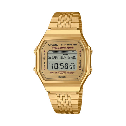 CASIO VINTAGE Mod. BLUETOOTH®  SMARTPHONE LINK - GOLD - built-in accelerometer senses body movements + steps counter-0