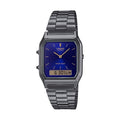 CASIO VINTAGE Mod. EDGY COLLECTION SUNRAY DIAL - GUN METAL NIGHT BLUE-0