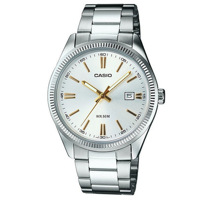 CASIO COLLECTION Mod. LADY DATE - ARGENTEE, GOLD INDEXES-0