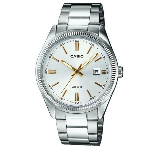CASIO COLLECTION Mod. LADY DATE - ARGENTEE, GOLD INDEXES-0