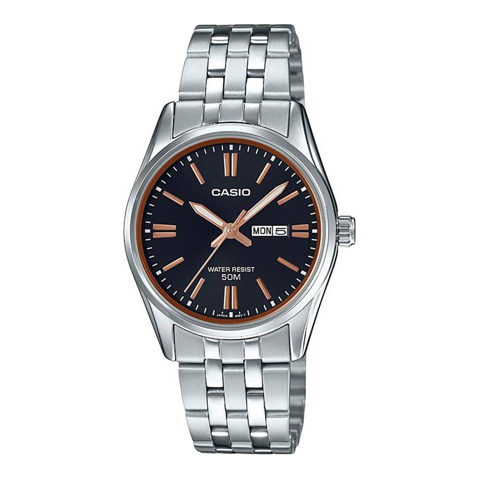 CASIO COLLECTION Mod. LADY DAY & DATE - BLACK, BRONZE INDEXES-0