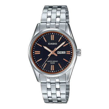 CASIO COLLECTION Mod. LADY DAY & DATE - BLACK, BRONZE INDEXES-0