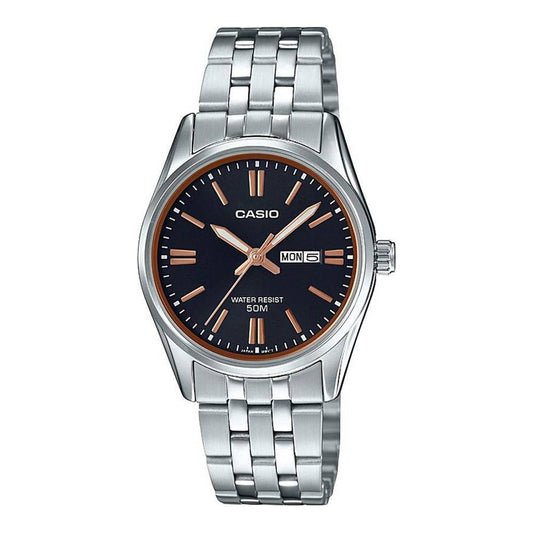 CASIO COLLECTION Mod. LADY DAY & DATE - BLACK, BRONZE INDEXES-0
