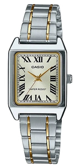CASIO COLLECTION Mod. LADY TANK, SILVER&GOLD - CHAMPAGNE, METAL ALLOY-0