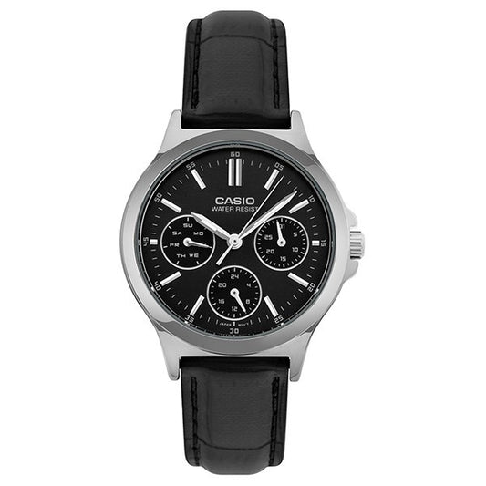CASIO COLLECTION Mod. LADY MULTIFUNCTION, LEATHER - BLACK-0