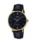 CASIO COLLECTION Mod. MINIMAL GOLD, LEATHER - BLACK-0