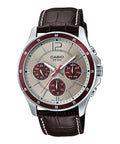 CASIO COLLECTION Mod. MULTIFUNCTION CALENDAR, BROWN LEATHER - TWO TONES-0