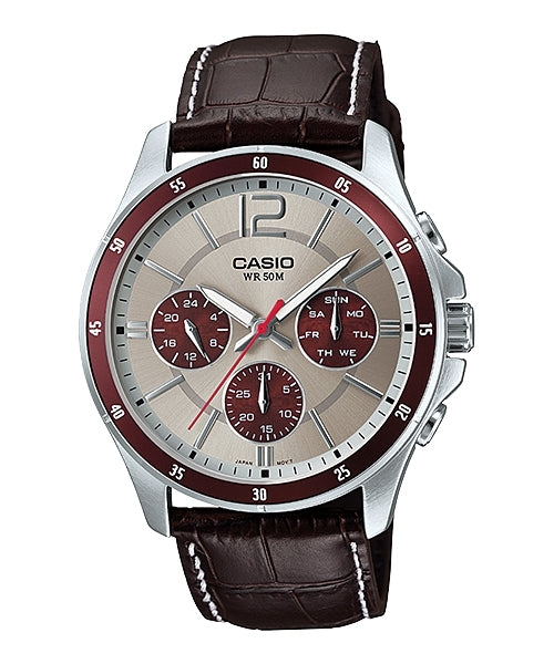 CASIO COLLECTION Mod. MULTIFUNCTION CALENDAR, LEATHER - TWO TONES-0