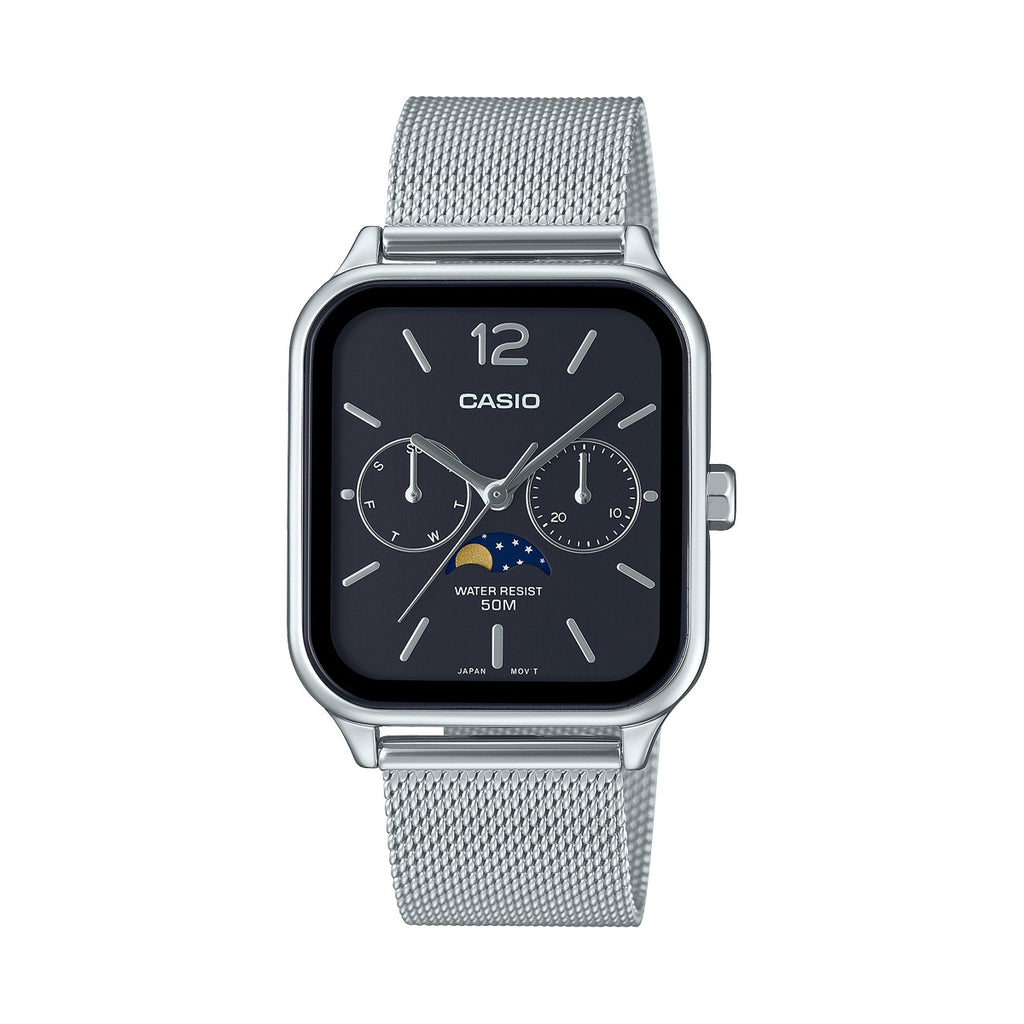 CASIO COLLECTION Mod. MOONPHASES - BLACK MESH-0
