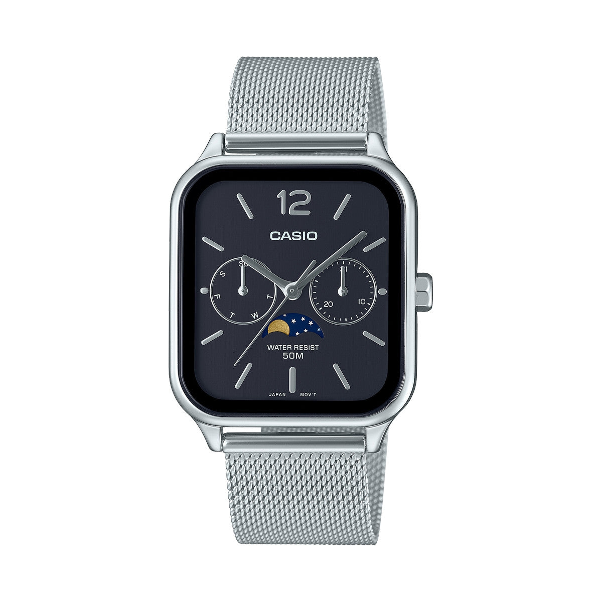 CASIO COLLECTION Mod. MOONPHASES - BLACK MESH-0