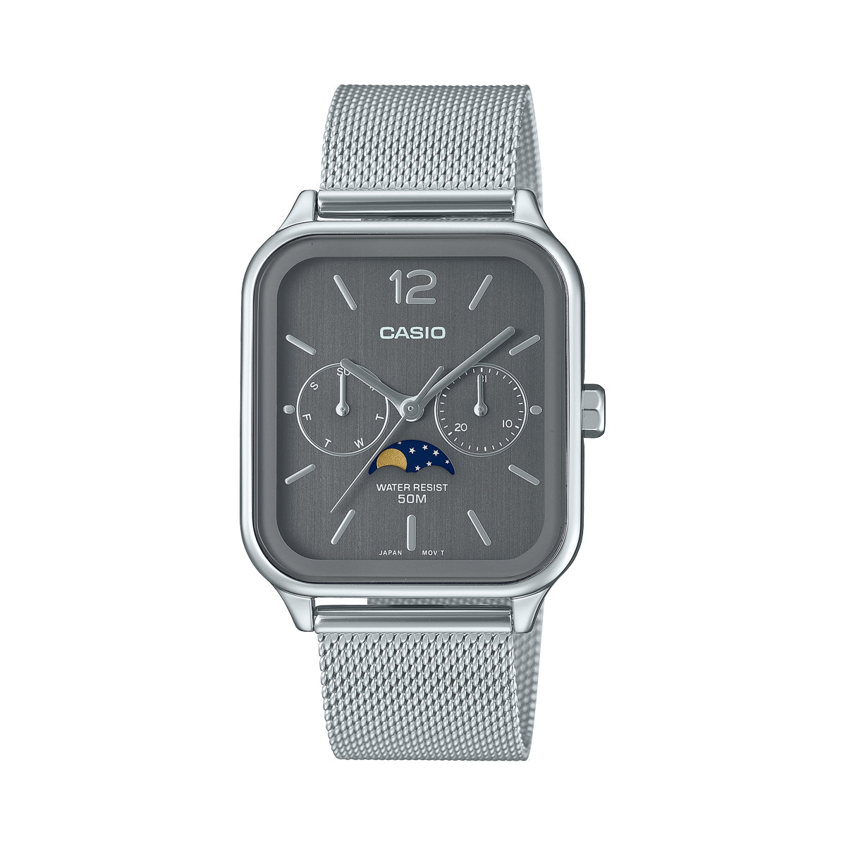 CASIO COLLECTION Mod. MOONPHASES - GREY MESH-0