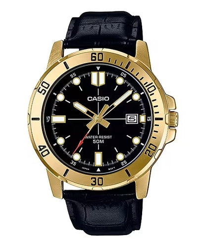 CASIO SPORT COLLECTION Mod. DIVER 50M LEATHER - BLACK-0
