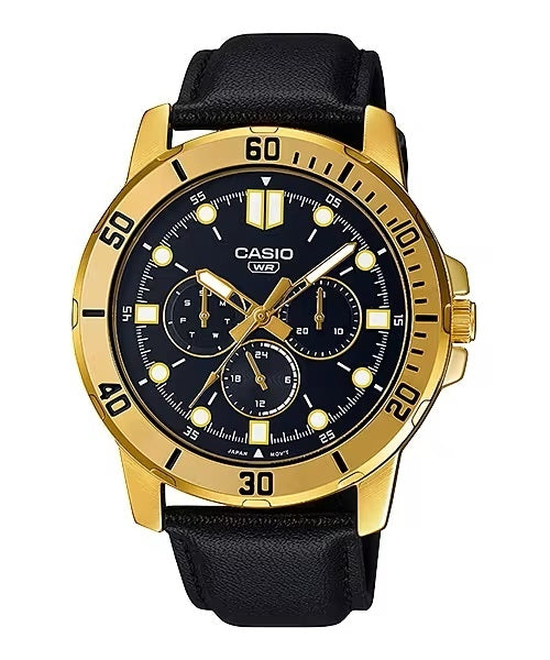 CASIO COLLECTION Mod. DIVER MULTIFUCTION, LEATHER - BLACK-0