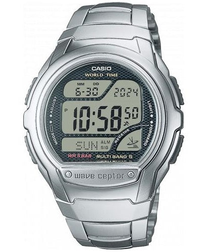 CASIO WAVE CEPTOR - WORLD TIME, RADIO CONTROLLED, Radio signal receiver (EU, USA, Japan) • Stop function • Alarm • Multi-language-0