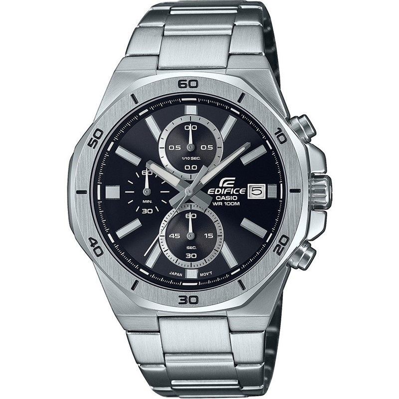 CASIO EDIFICE Mod. OCTAGONAL CHRONOGRAPH - BLACK-0