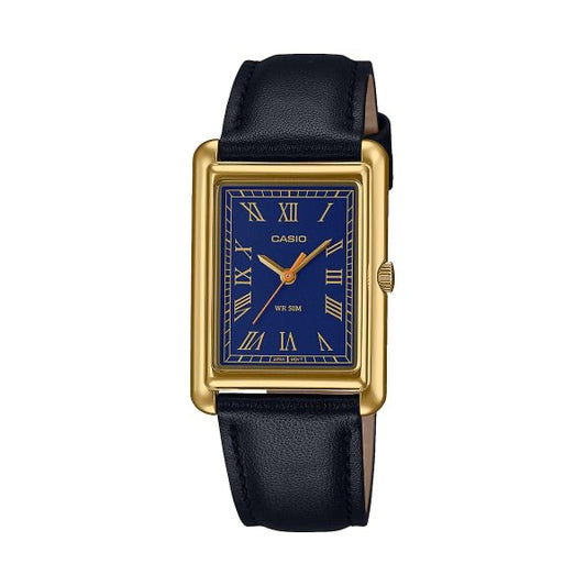 CASIO COLLECTION Mod. LADY TANK, GOLD, LEATHER - BLUE-0