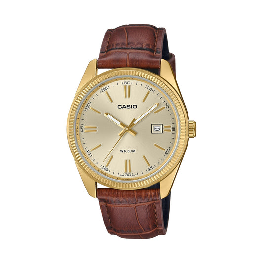 CASIO COLLECTION Mod. DATE GOLD, LEATHER - CHAMPAGNE-0