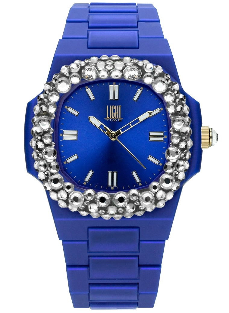 LIGHT TIME Mod. VELVET NAUTILUS - Blue Clear Strass-0