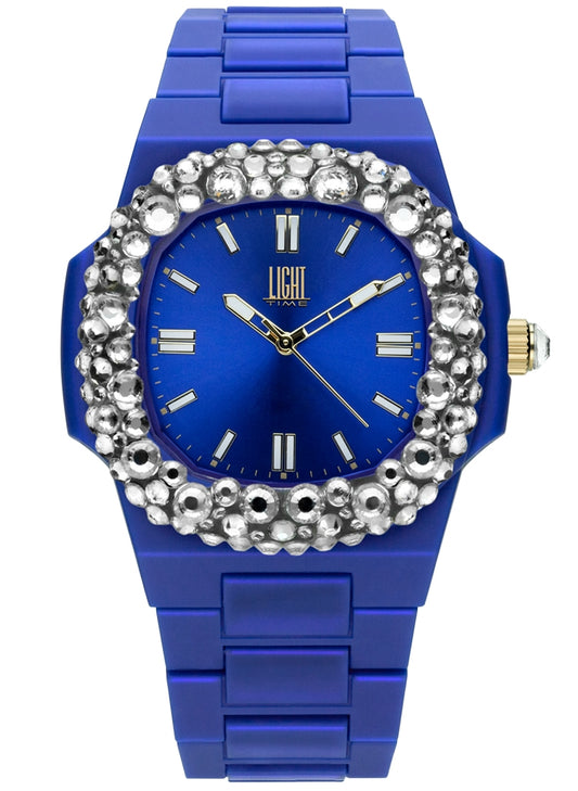 LIGHT TIME Mod. VELVET NAUTILUS - Blue Clear Strass-0