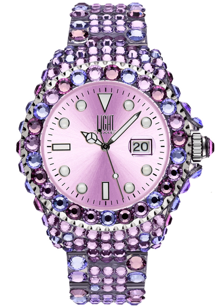 LIGHT TIME Mod. MEDITERRANEO - Full Strass / Pink-0